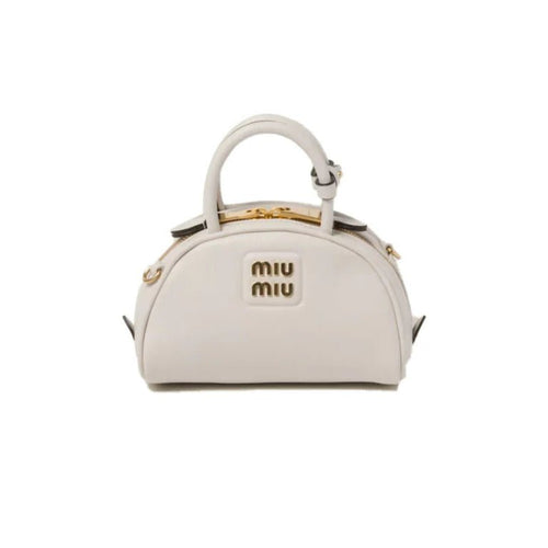 Miu Miu Vernice Branded Leather Top-Handle Bag
