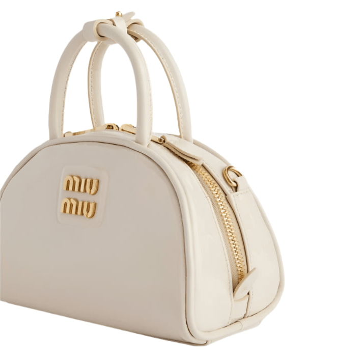 Miu Miu Vernice Branded Leather Top-Handle Bag 4