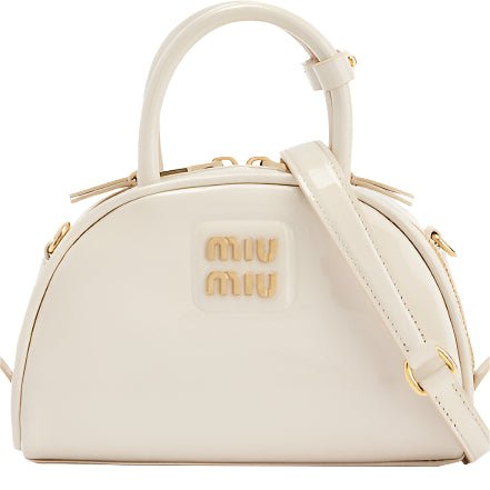 Miu Miu Vernice Branded Leather Top-Handle Bag 3