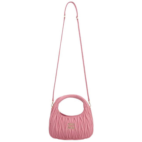 Miu Miu Wander Matelassé Nappa Leather Hobo Begonia Pink - BEAUTY BAR