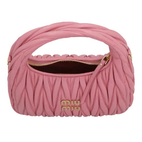 Miu Miu Wander Matelassé Nappa Leather Hobo Begonia Pink - BEAUTY BAR