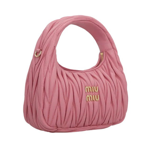 Miu Miu Wander Matelassé Nappa Leather Hobo Begonia Pink - BEAUTY BAR