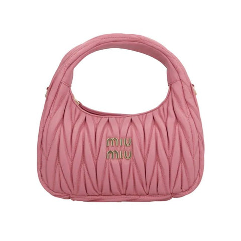 Miu Miu Wander Matelassé Nappa Leather Hobo Begonia Pink - BEAUTY BAR