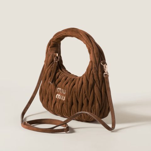 Miu Miu Wander Matelassé Suede Bag - BEAUTY BAR