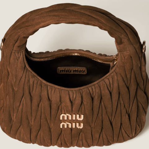 Miu Miu Wander Matelassé Suede Bag - BEAUTY BAR