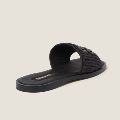 Miu Miu Women's Black Luxury Flat Slipper - BEAUTY BAR