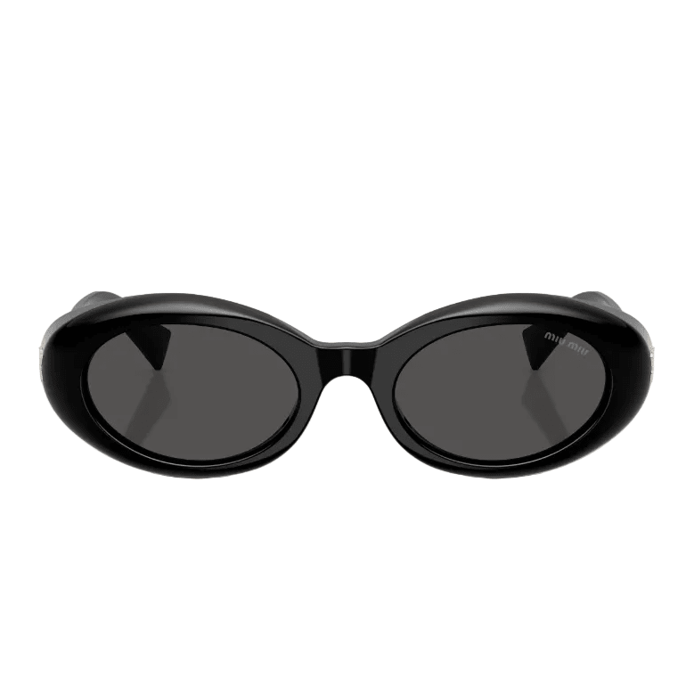 Miu Miu Women's Chunky Oval Sunglasses in Black 2