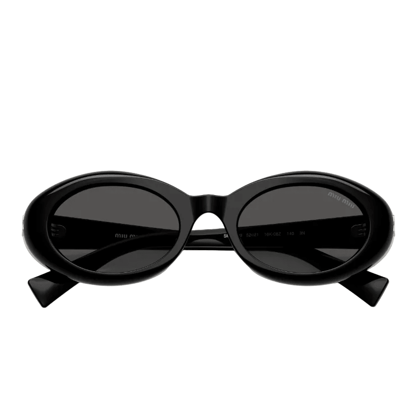 Miu Miu Women's Chunky Oval Sunglasses in Black 5