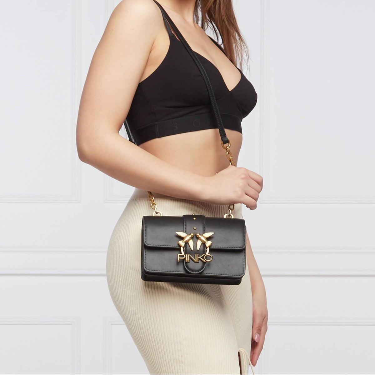 Pinko Leather Shoulder Bag Love Mini Icon 4