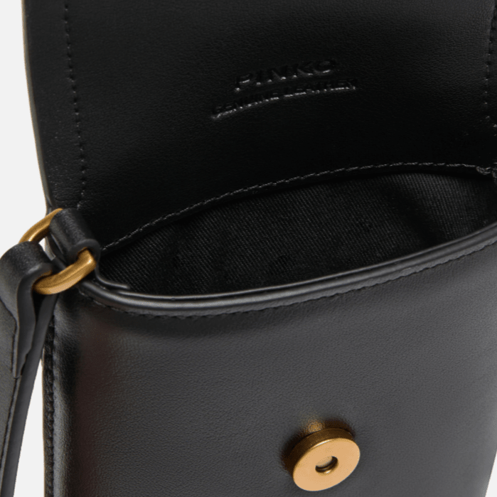 Pinko Leather Smartphone Case With Shoulder Strap And Logo 3