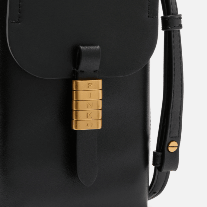 Pinko Leather Smartphone Case With Shoulder Strap And Logo 4