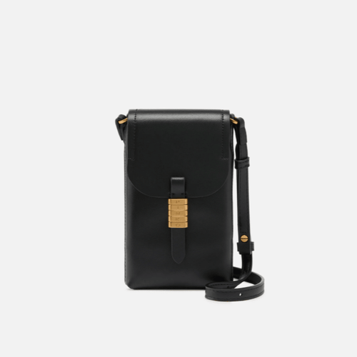 Pinko Leather Smartphone Case With Shoulder Strap And Logo