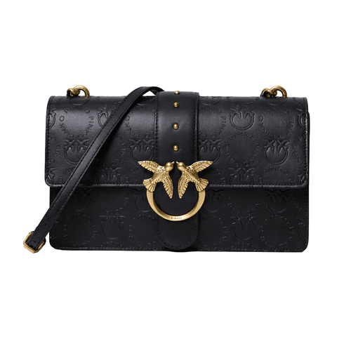 Pinko Love Icon Leather Bag With Brand Logo