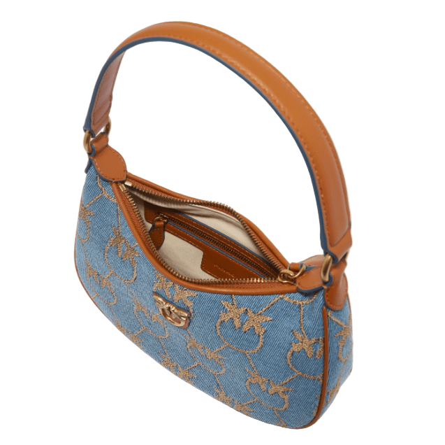 Pinko Mini Love Bag Half Moon Denim 4