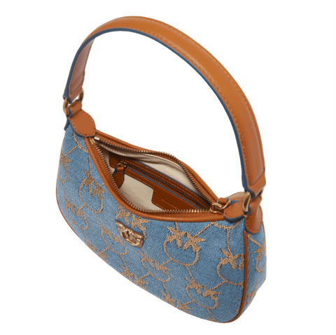 Pinko Mini Love Bag Half Moon Denim - BEAUTY BAR
