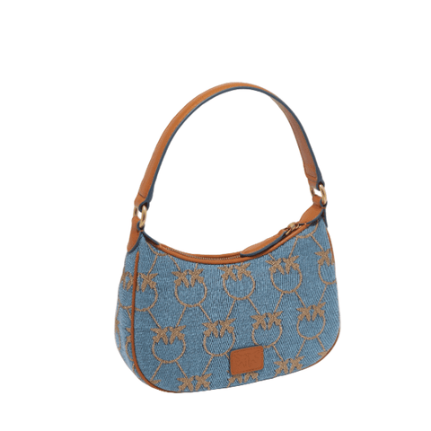 Pinko Mini Love Bag Half Moon Denim - BEAUTY BAR