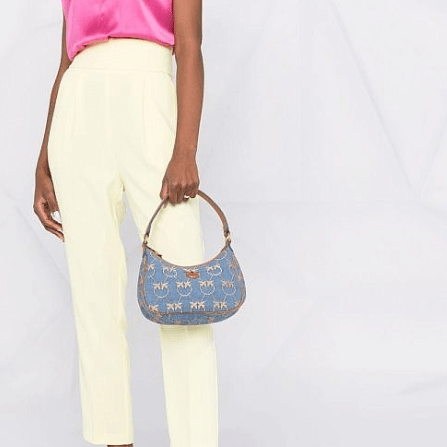 Pinko Mini Love Bag Half Moon Denim 2