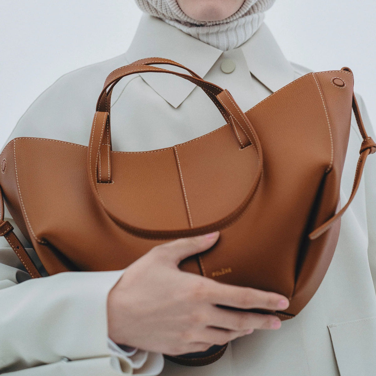 Polène Cyme Mini Edition Textured Camel 3