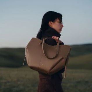 Polène Large Cyme Dual-Strap Winged Tote - Edition Textured Root 3