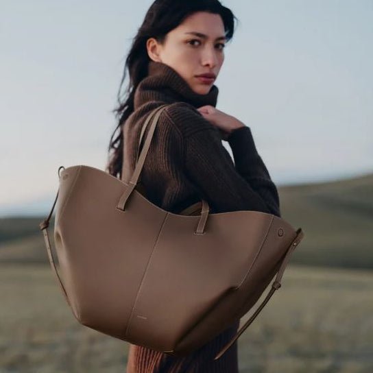 Polène Large Cyme Dual-Strap Winged Tote - Edition Textured Root 2