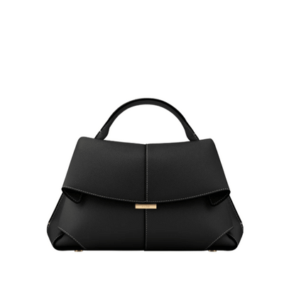 Polène Mokki Edition Textured Black With Ecru Stitching