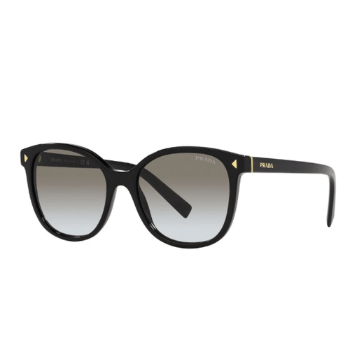 Prada Acetate Square Sunglasses In Black With Gold Logo Details - BEAUTY BAR