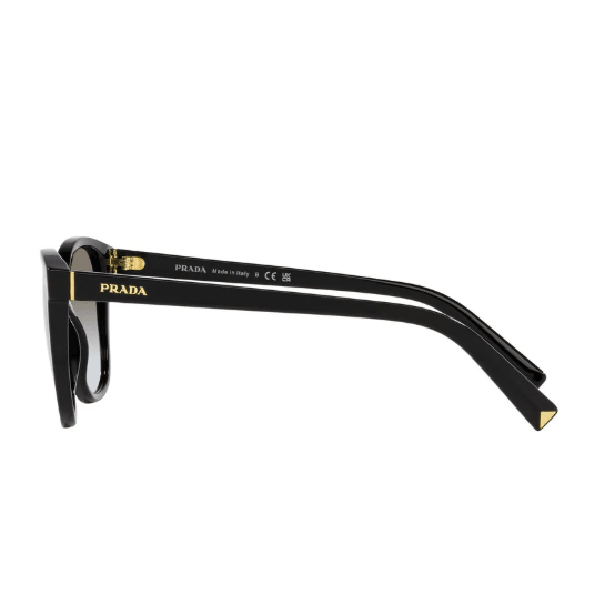 Prada Acetate Square Sunglasses In Black With Gold Logo Details 4