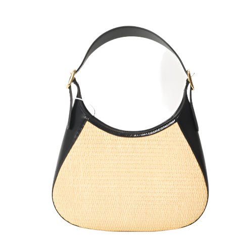 Prada Beige Raffia & Black Leather Small Cleo Bag 2