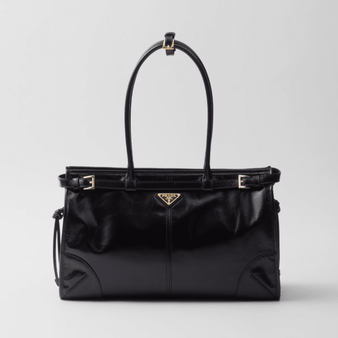 Prada Black Bonnie Large Leather Handbag