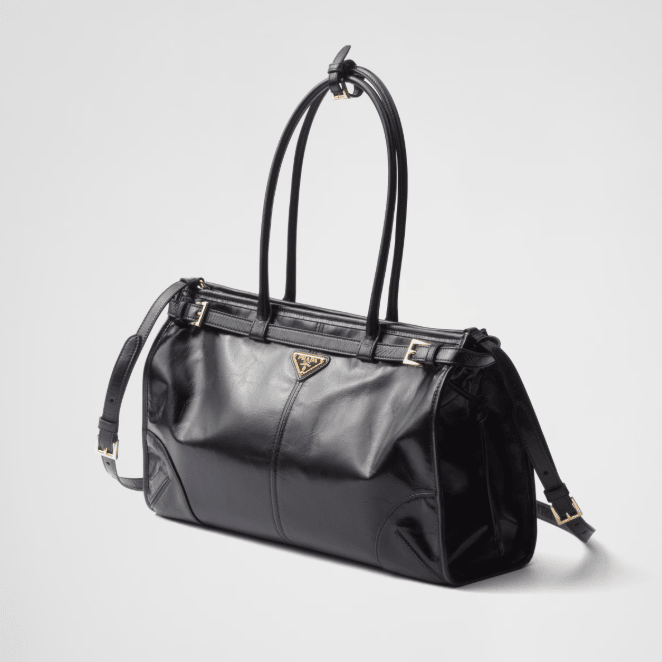 Prada Black Bonnie Large Leather Handbag 4