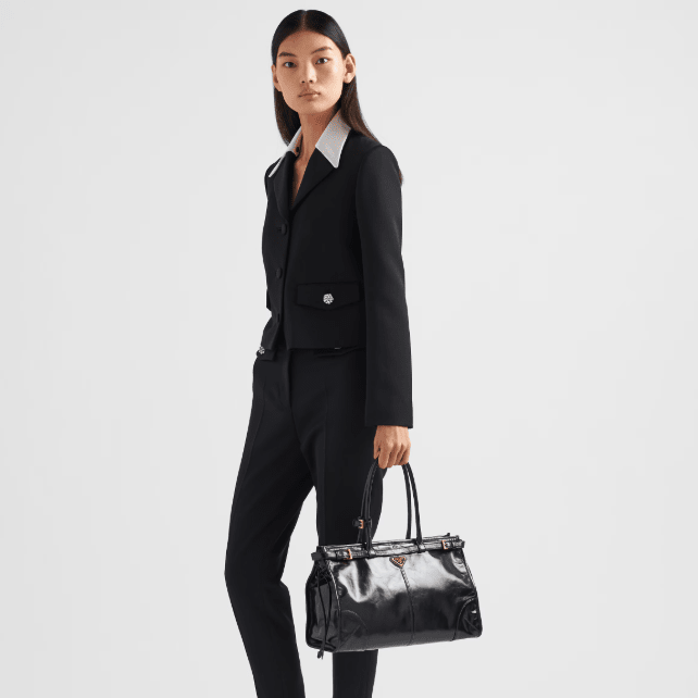 Prada Black Bonnie Large Leather Handbag 3