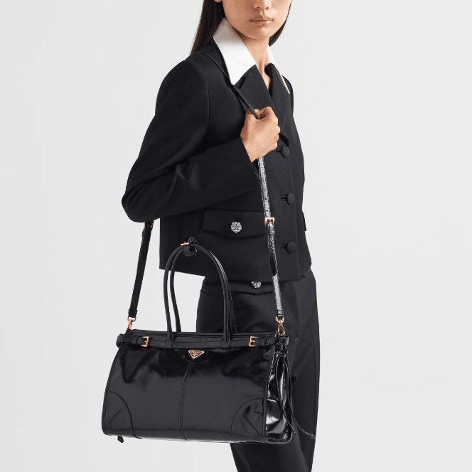 Prada Black Bonnie Large Leather Handbag 5