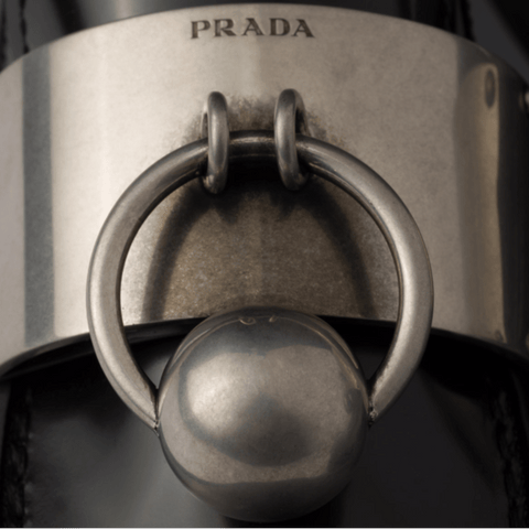 Prada Brushed Leather Loafers With Metal Details - BEAUTY BAR