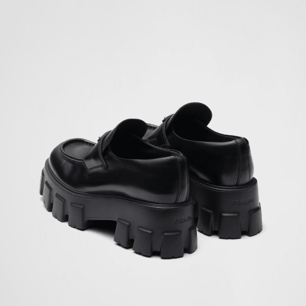 Prada Brushed Leather Monolith Loafers 5