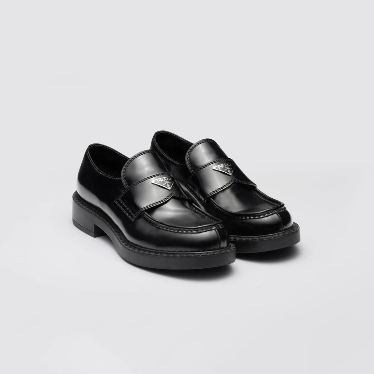 Prada Chocolate Leather Loafers 1
