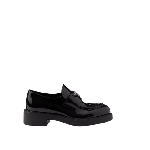 Prada Chocolate Patent Leather Loafers - BEAUTY BAR