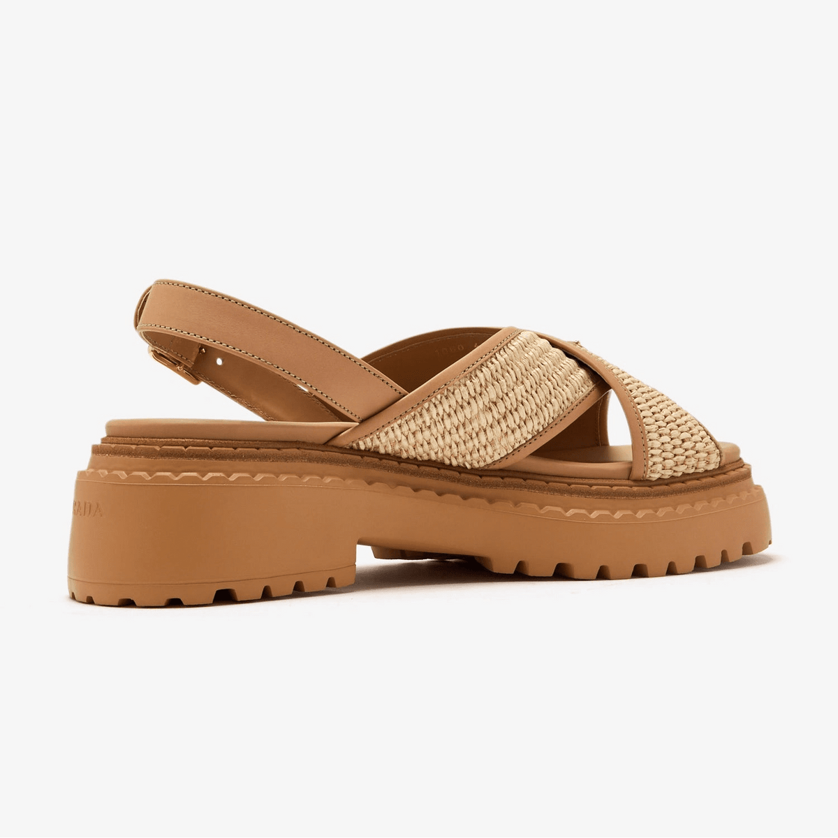 Prada Cross-Strap Platform Sandals Neutrals 4