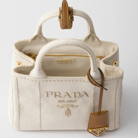 Prada Jardinière Mini Linen Blend Bag - BEAUTY BAR