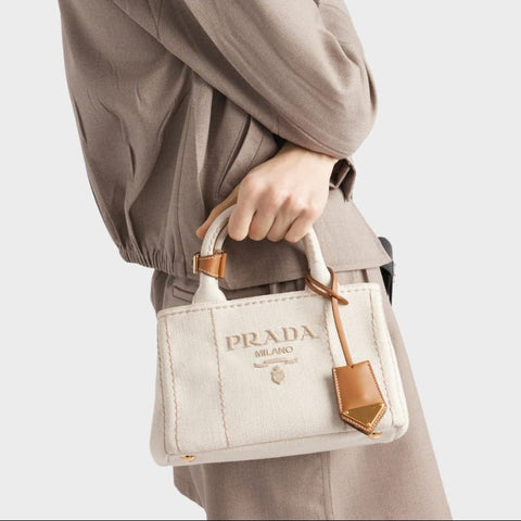 Prada Jardinière Mini Linen Blend Bag - BEAUTY BAR