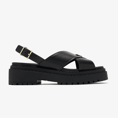Prada Leather Sandals With The Iconic Enameled Metal Triangle Logo