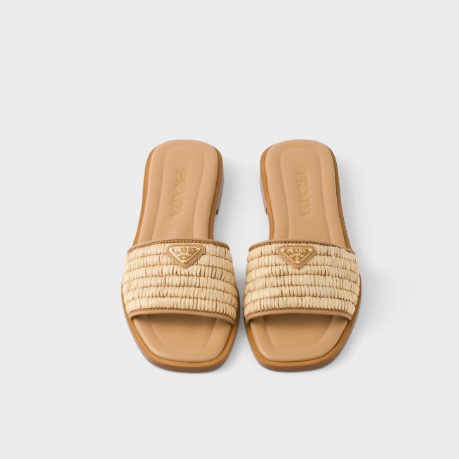 Prada Leather Slides With Crochet Details 3