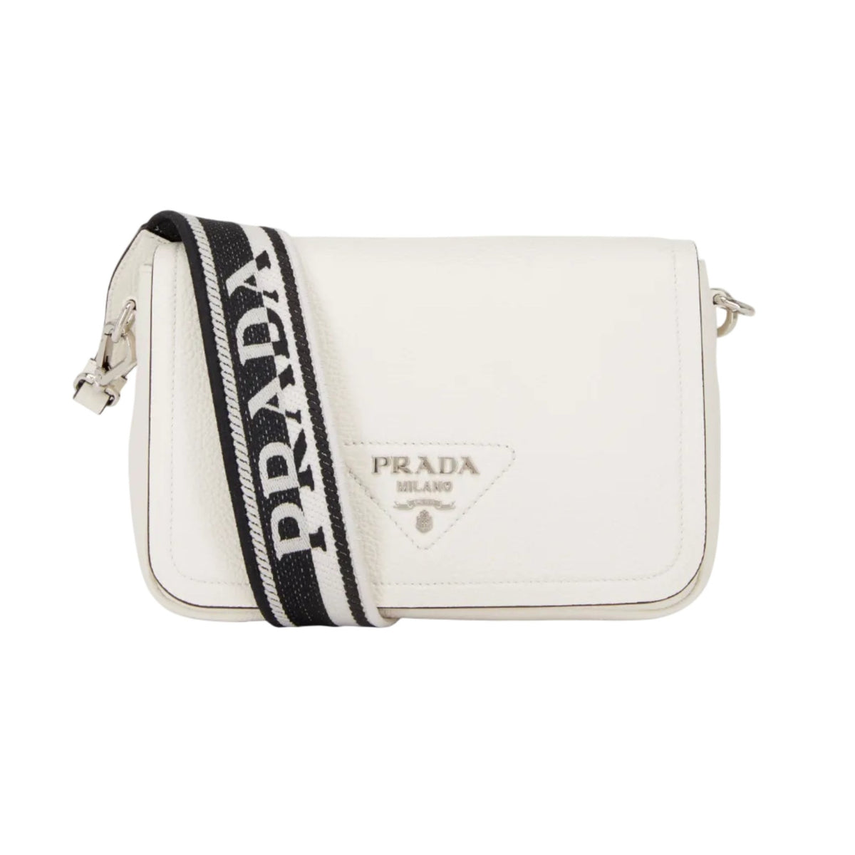 Prada Leather White Shoulder Bag 1