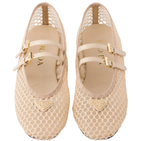 Prada Mesh Mary Jane Ballet Flats Footwear Ballerina - BEAUTY BAR