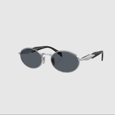Prada Metal Oval Sunglasses Sliver