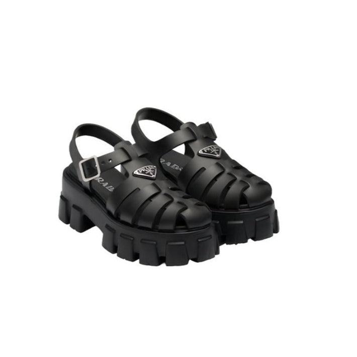 Prada Monolith Caged Rubber Sandals