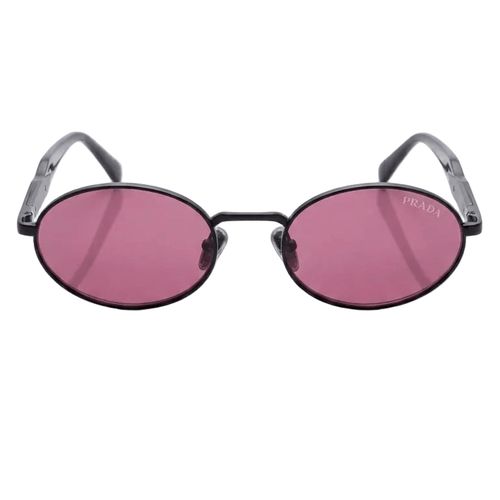 Prada Oval-Shaped Sunglasses In Black With Bink Lenses - BEAUTY BAR
