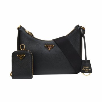 Prada Saffiano Lux Mini Shoulder Bag Black - BEAUTY BAR