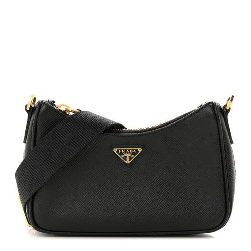 Prada Saffiano Lux Mini Shoulder Bag Black
