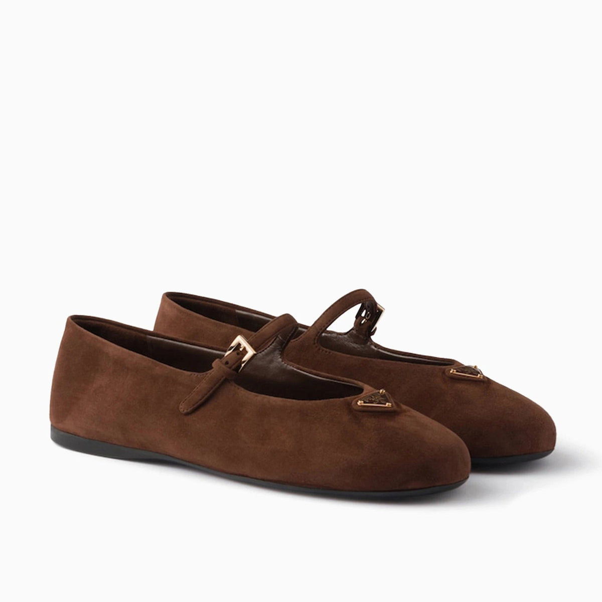 Prada Suede Ballerinas For Women - Brown 1