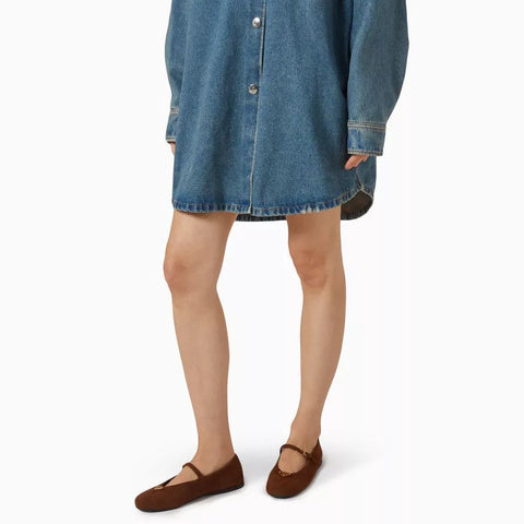 Prada Suede Ballerinas For Women - Brown - BEAUTY BAR